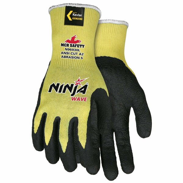 Mcr Safety Gloves, Ninja Wave, 10 Ga, Wave/Kevlar M, 12PK N96930M